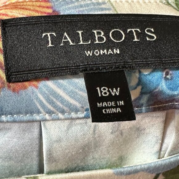 Talbots Pleated Floral skirt size 18 women, multicolor with ivory background - Picture 3 of 6